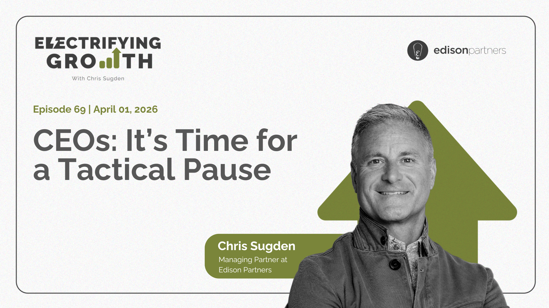 Electrifying Growth podcast, Episode 69. CEOs: It's Time for a Tactical Pause